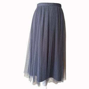 Jenny Yoo Gray Tulle Midi Skirt Size 0